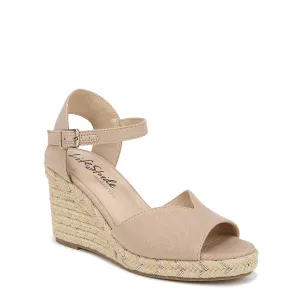 LifeStride Womens Tess Wedge Espadrille Sandals Tender Taupe 8 W