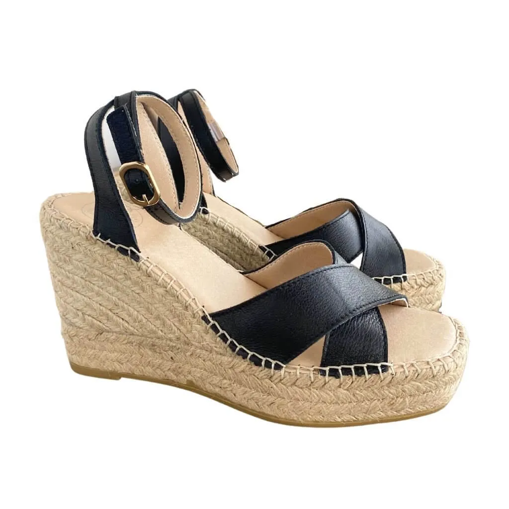 Lucia Espadrille Wedge in Midnight