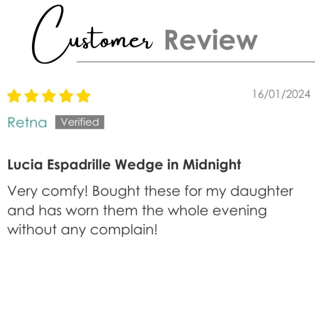 Lucia Espadrille Wedge in Midnight