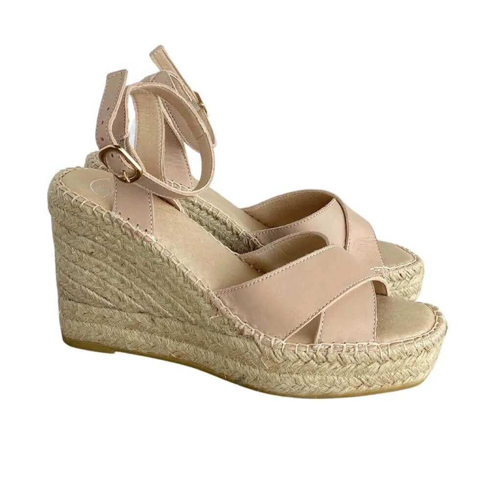 Lucia Espadrille Wedge in Sand