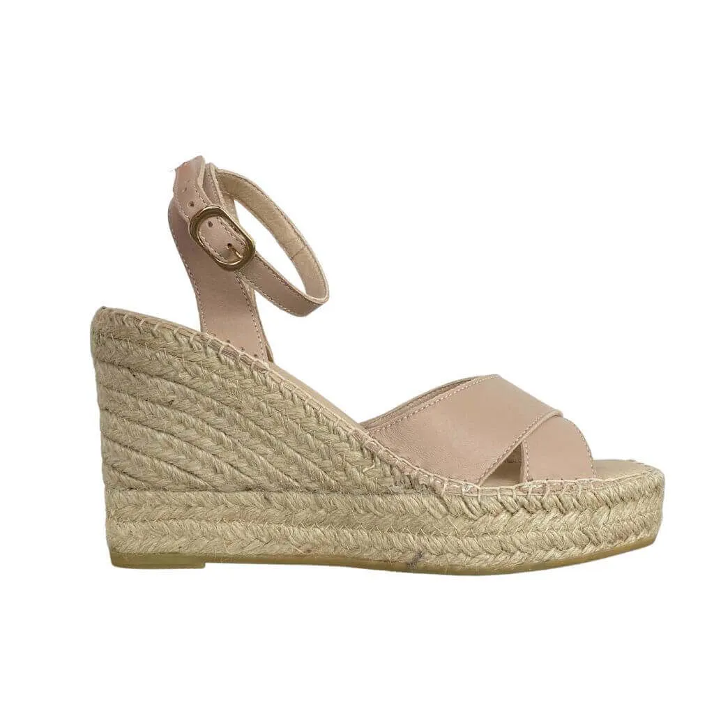 Lucia Espadrille Wedge in Sand
