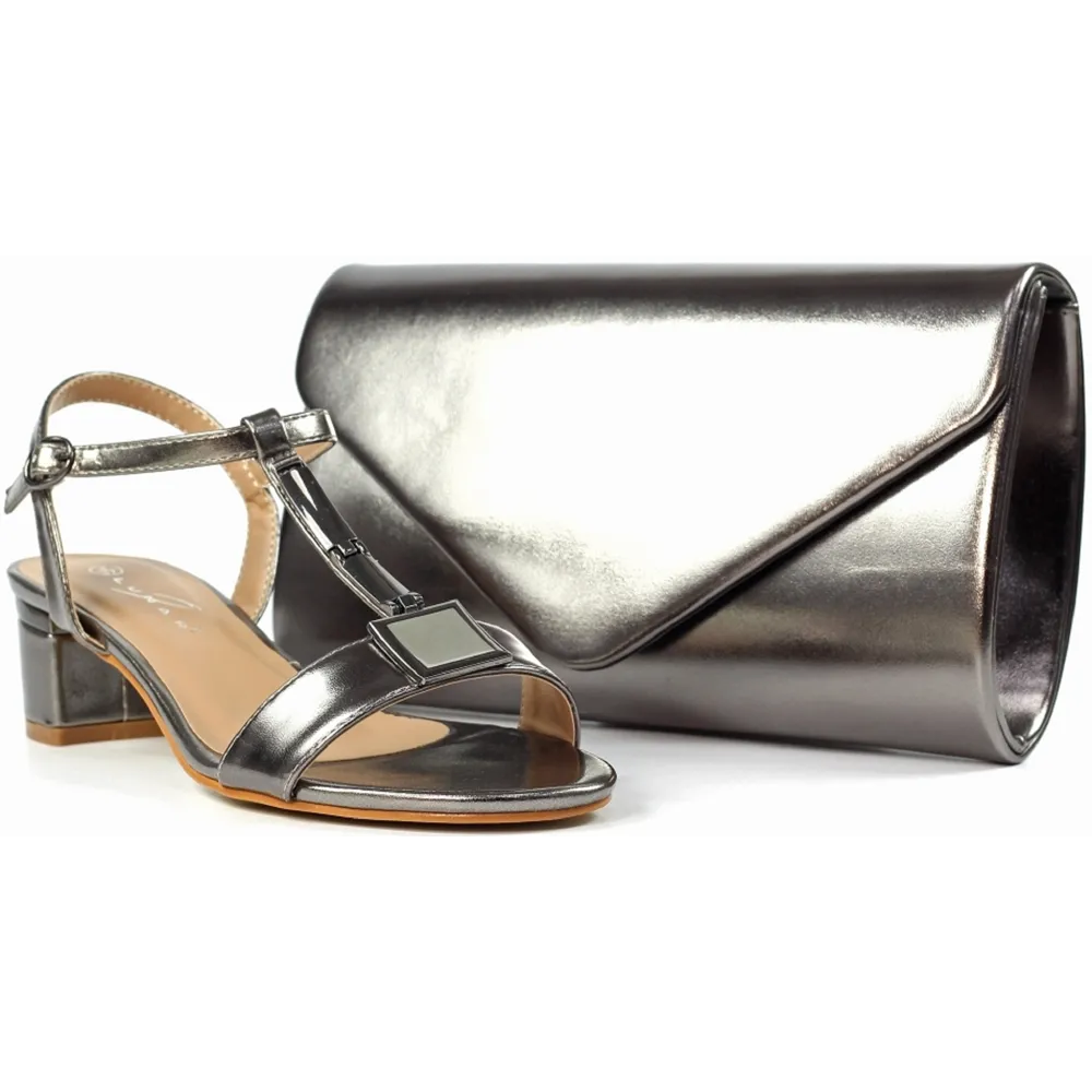 Lunar Blaze Pewter Patent Bag