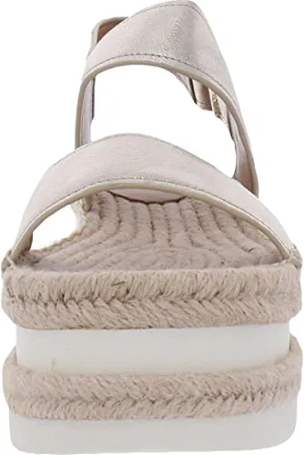 Marc Fisher LTD Womens Gallia Suede Slingback Wedge Sandals Gold 10 Medium (B,M)