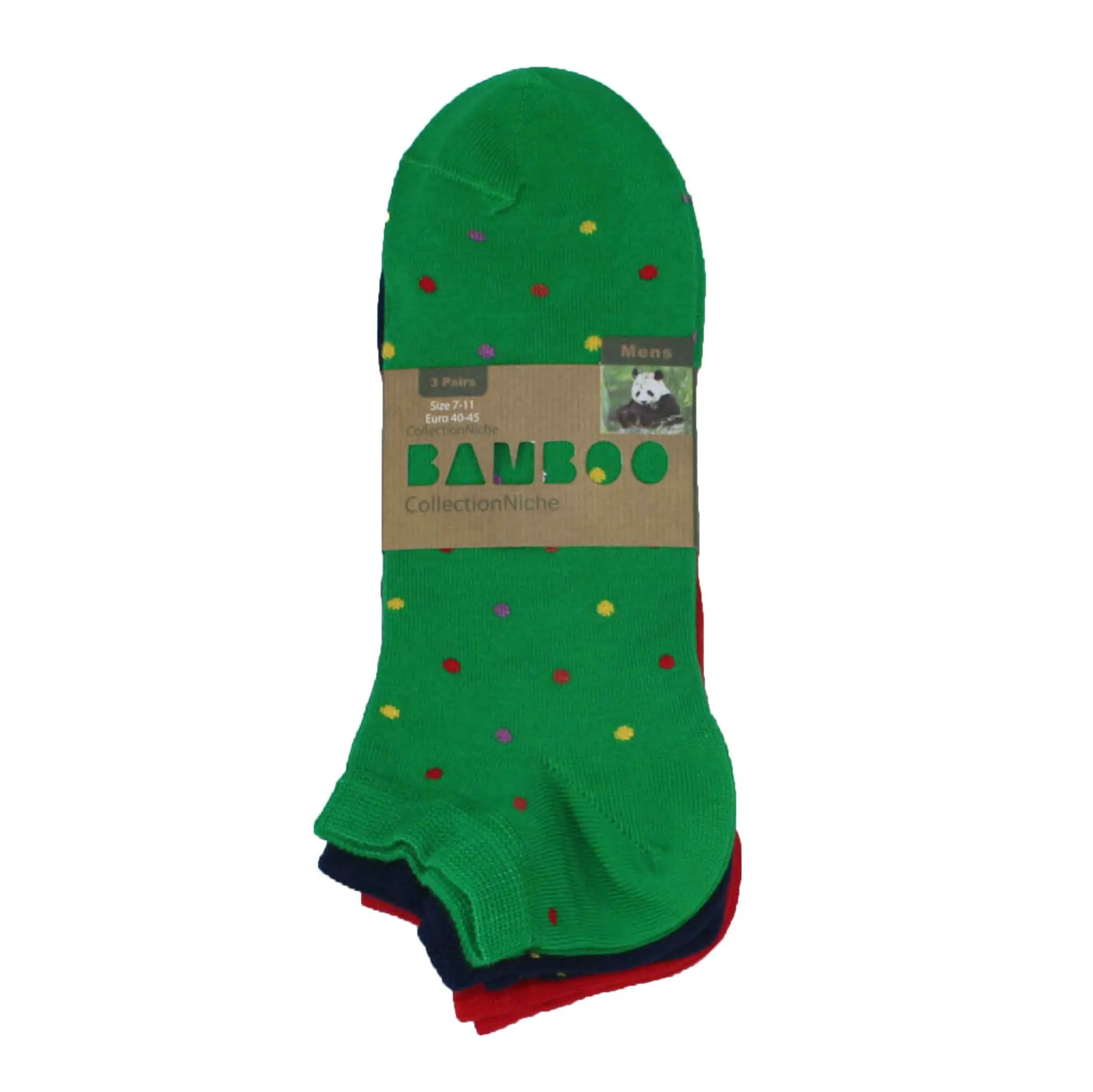Men's 100% Bamboo Trainer Socks - Pea Small Dot