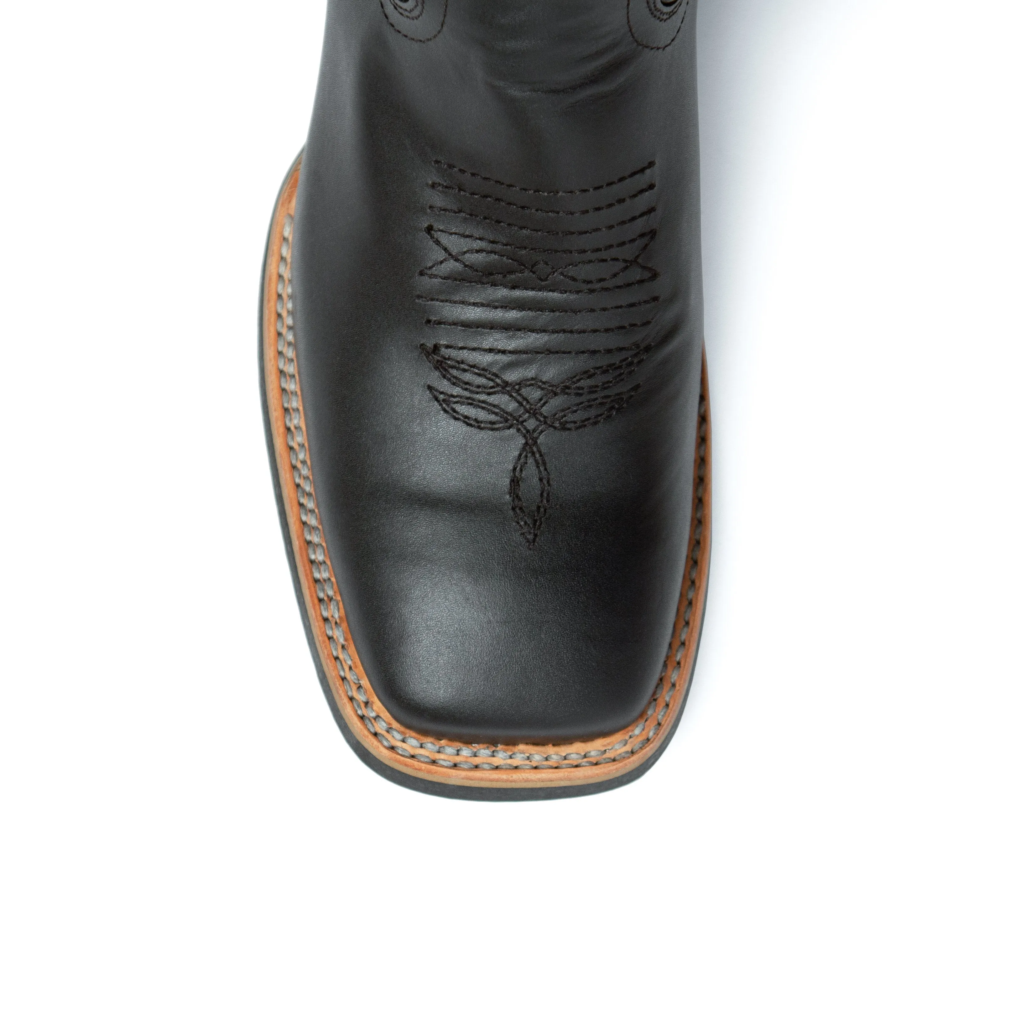 Men's Ferrini French Leather Boots Handcrafted Black