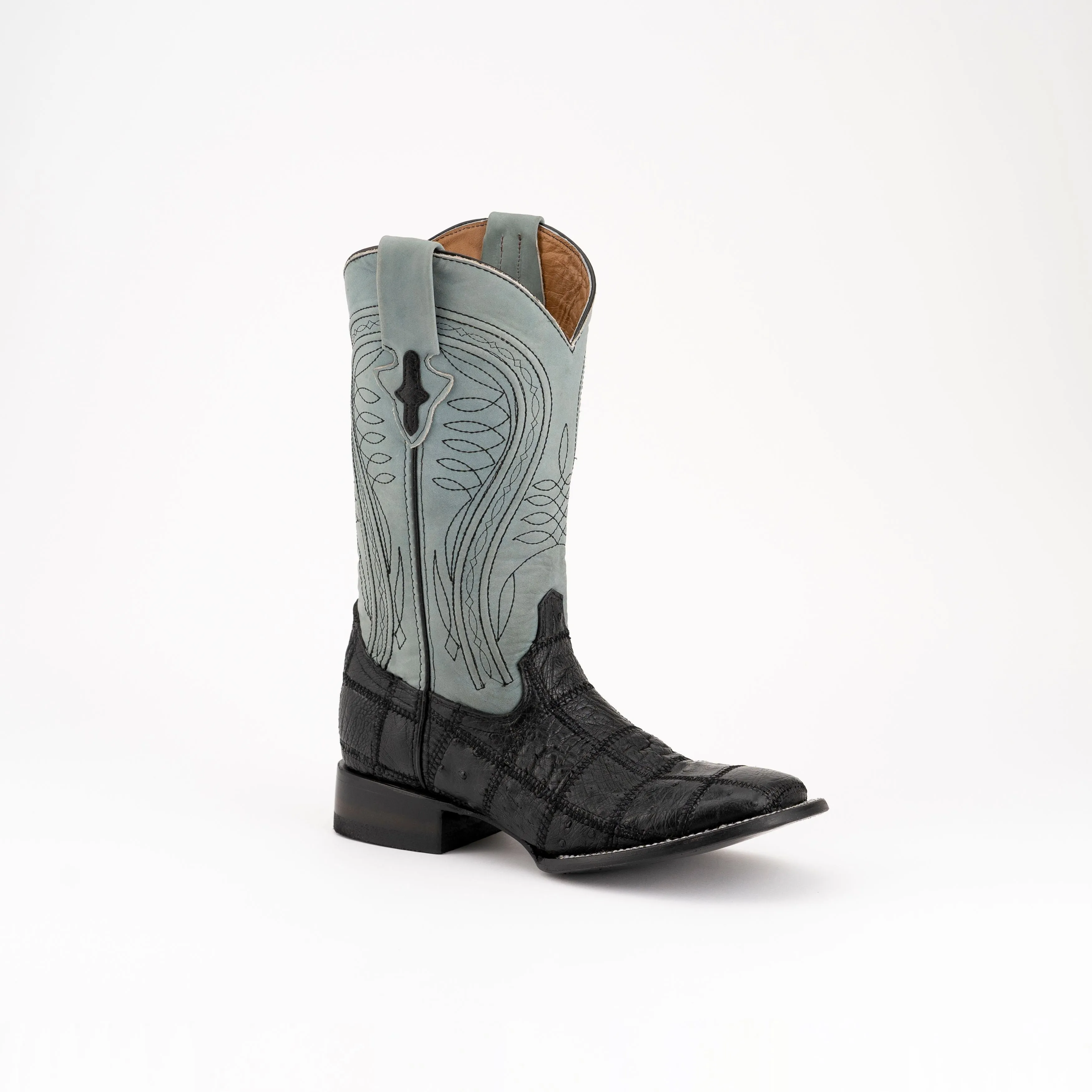 Men's Ferrini Pinto Ostrich Boots Handcrafted Black