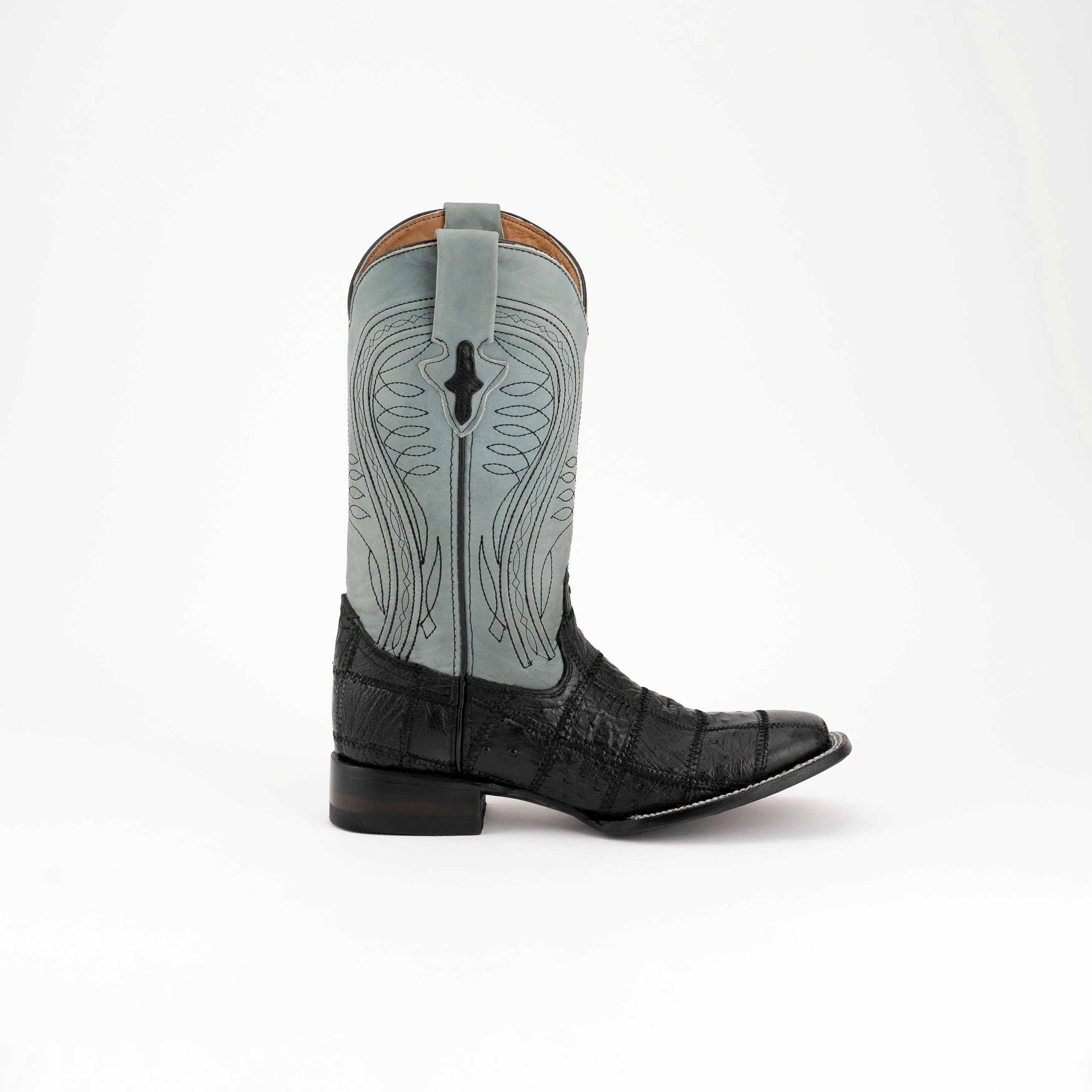 Men's Ferrini Pinto Ostrich Boots Handcrafted Black
