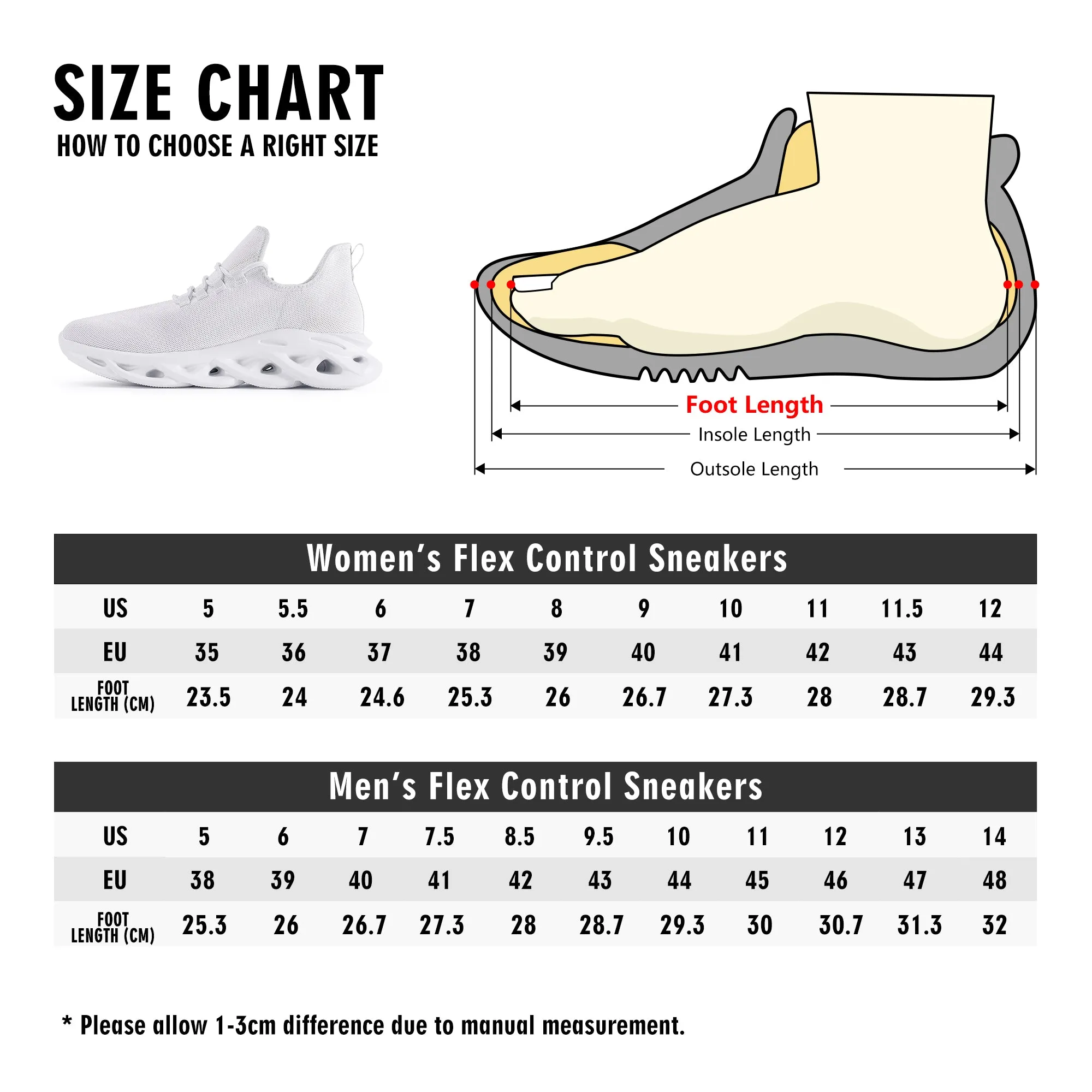 Mens Flex Control Sneakers