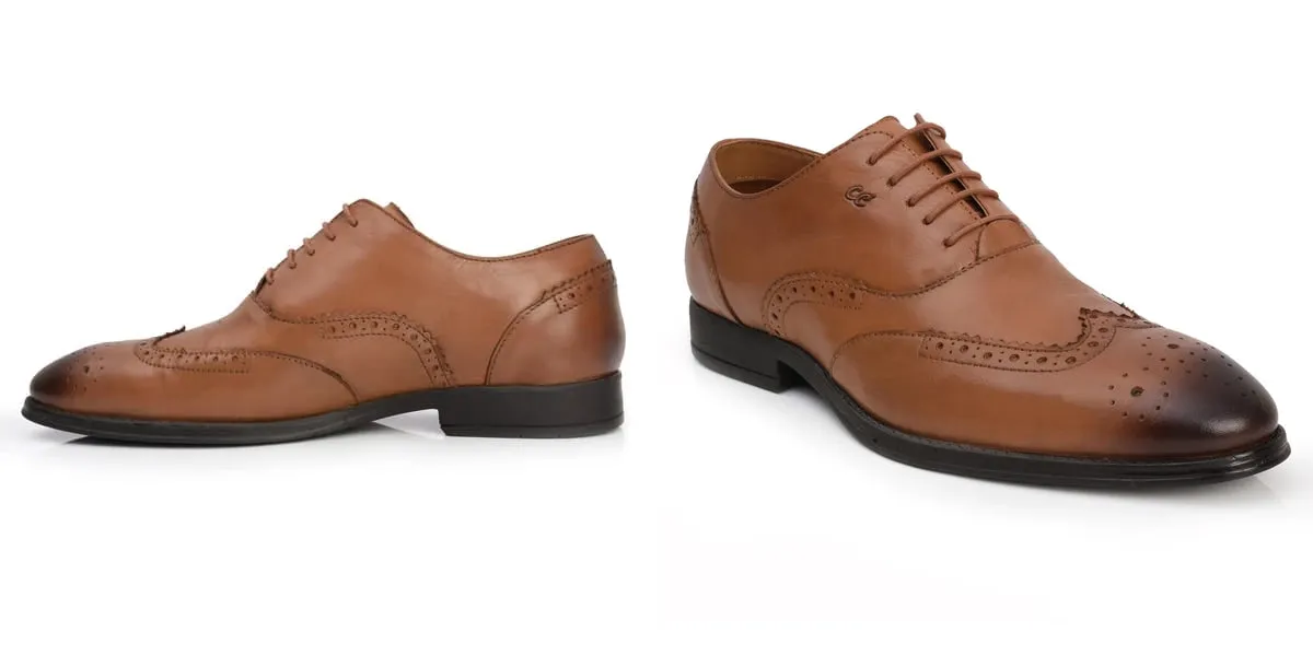 Mens Light Brown Color Leather Shoes