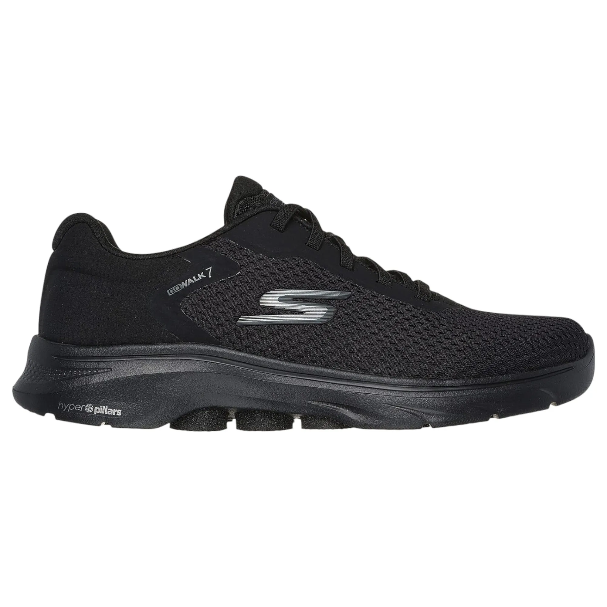 Mens Skechers Go Walk 7  Black/ Black Lace Up Sneaker Shoes