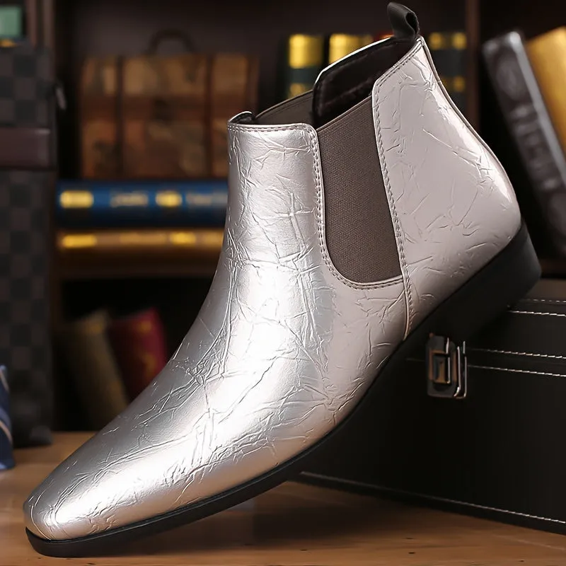 Mens Square Toe Chelsea Boots Durable  Versatile for Formal Events