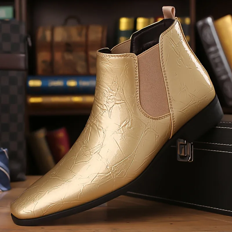 Mens Square Toe Chelsea Boots Durable  Versatile for Formal Events