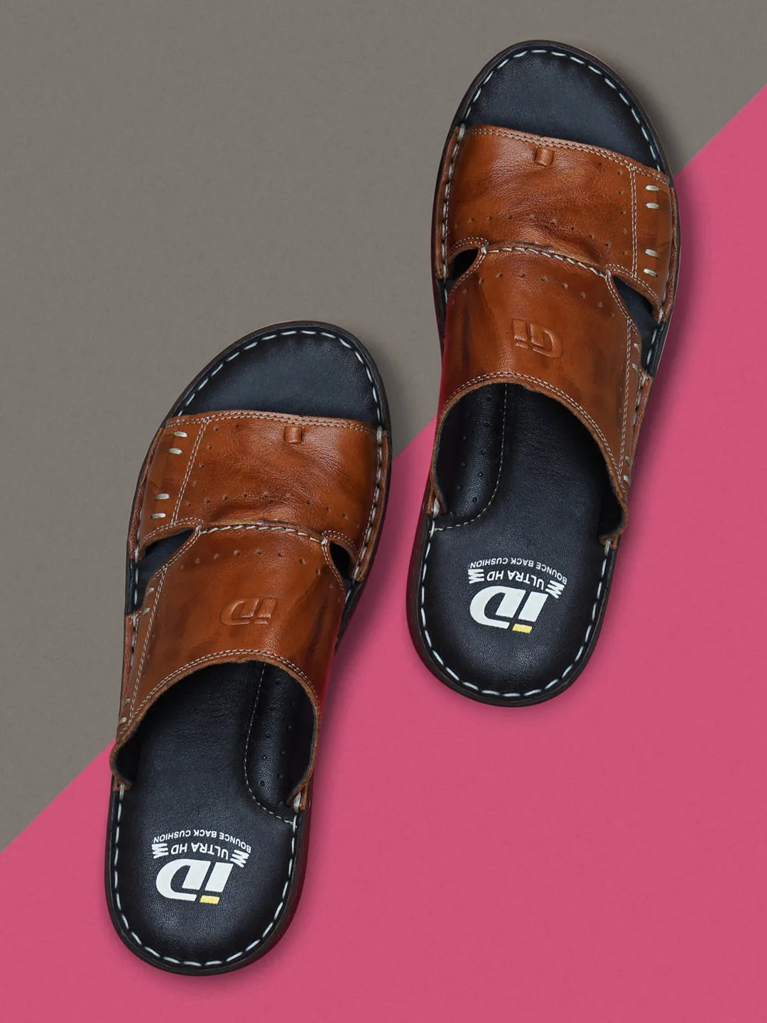 Men's Tan Casual Slip On Sandal (ID4067)