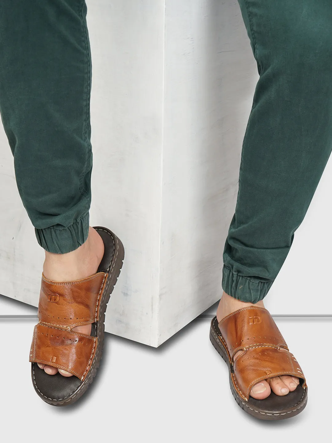 Men's Tan Casual Slip On Sandal (ID4067)