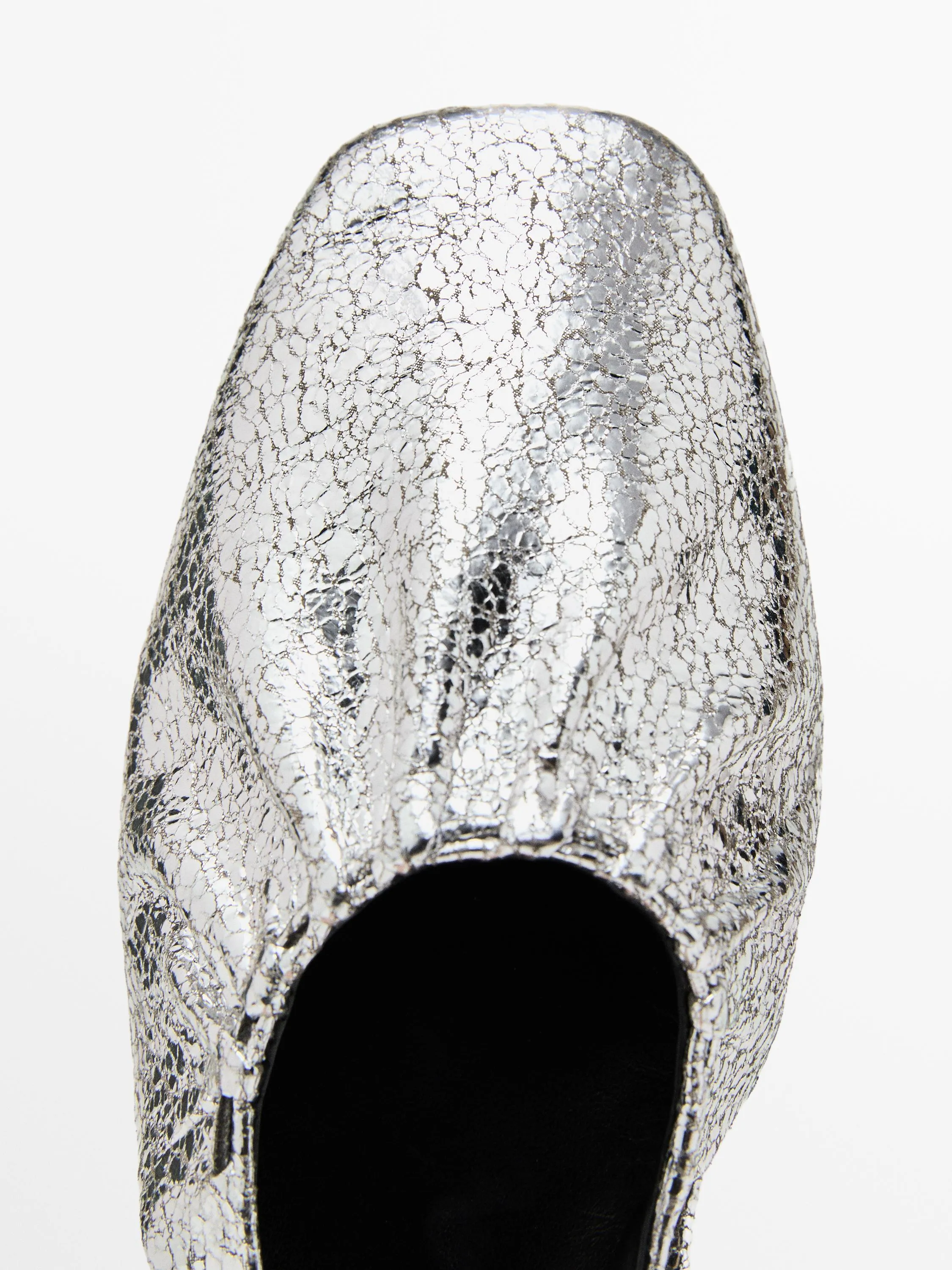 Metallic slingback ballet flats