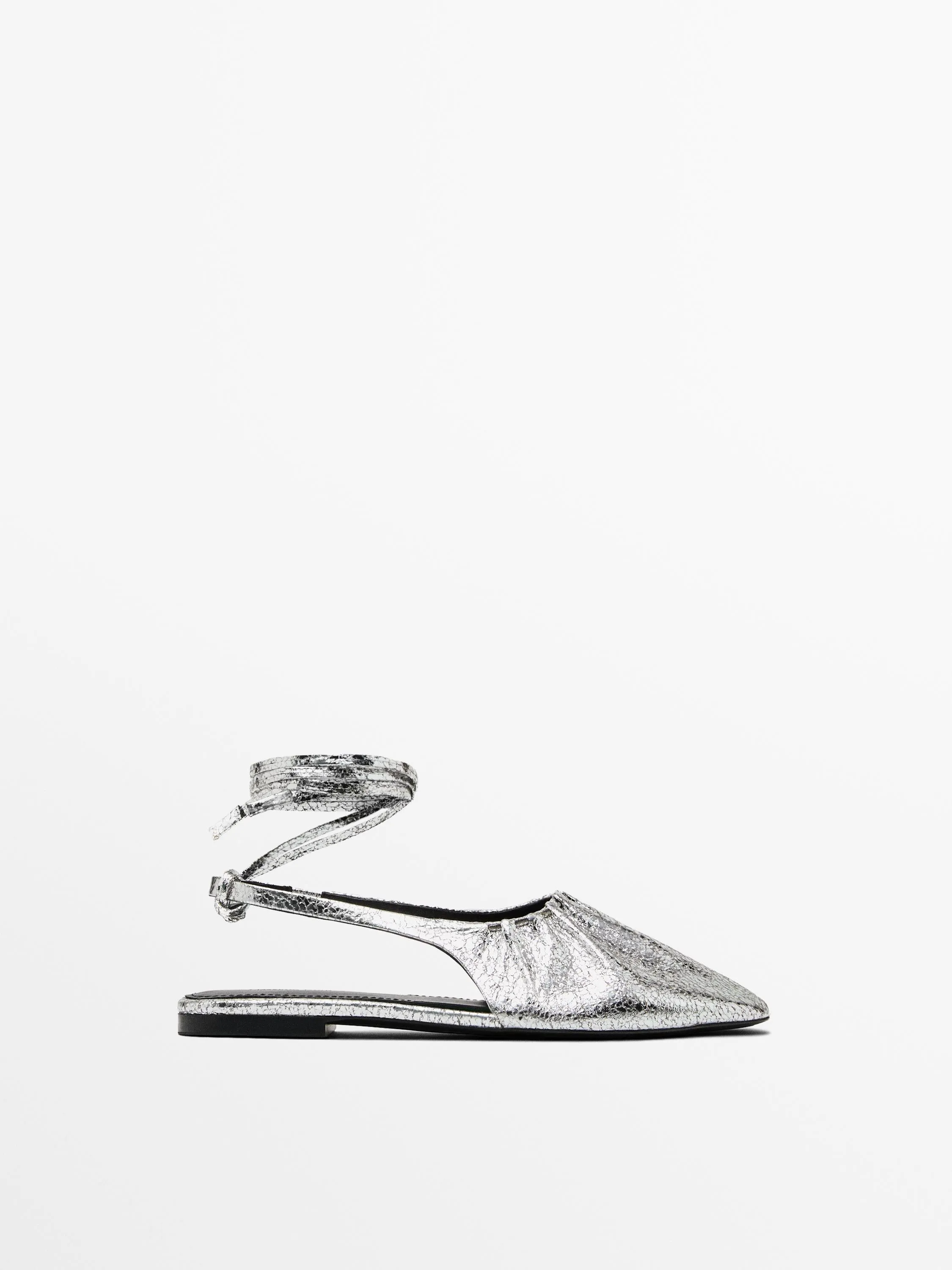 Metallic slingback ballet flats