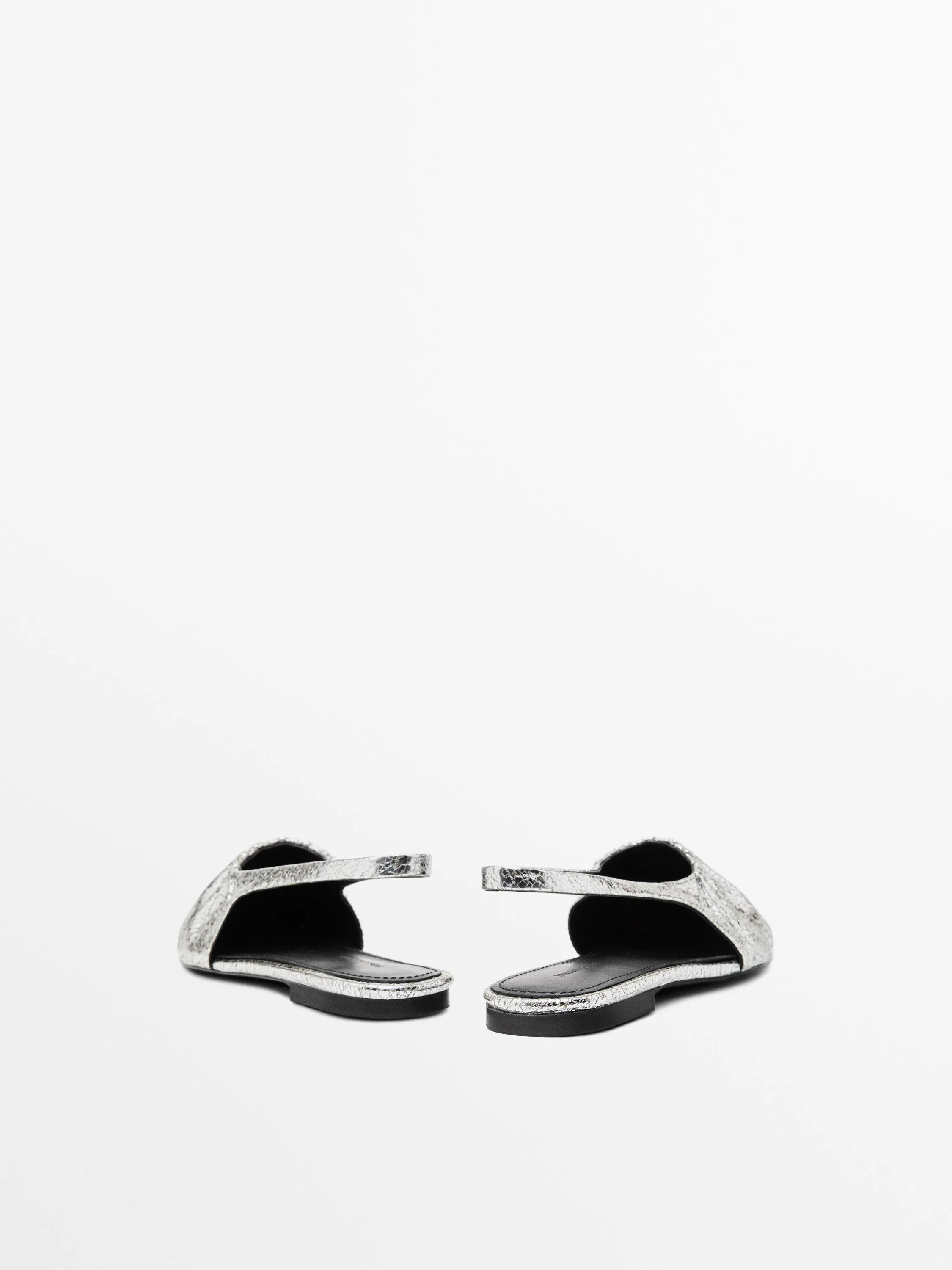 Metallic slingback ballet flats