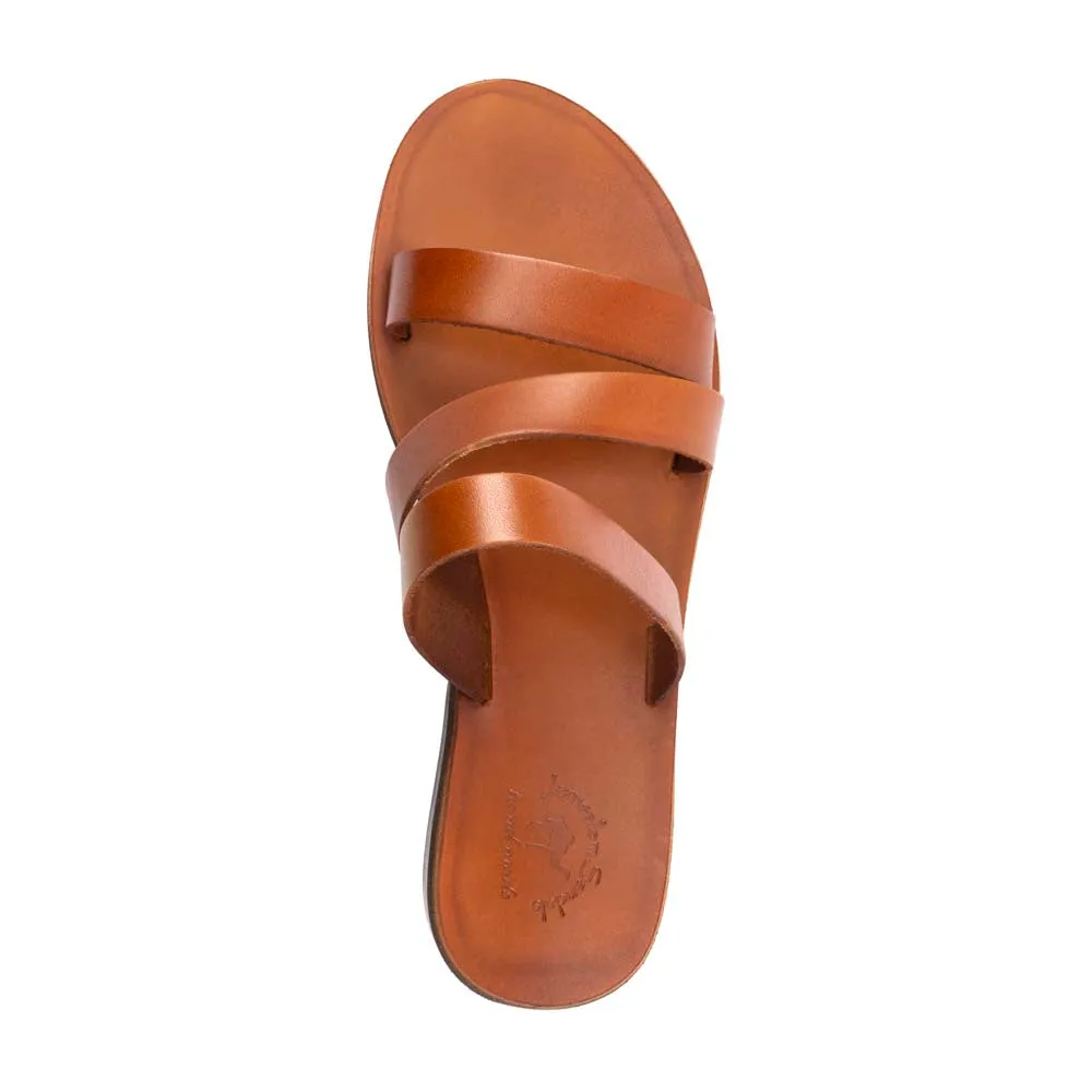 Mila - Leather Triple Strap Sandal | Honey