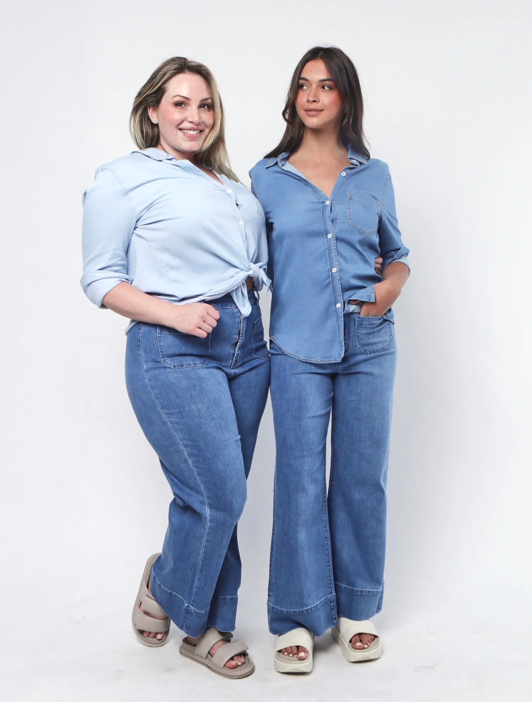 Milan Wide Leg Jeans - Blue