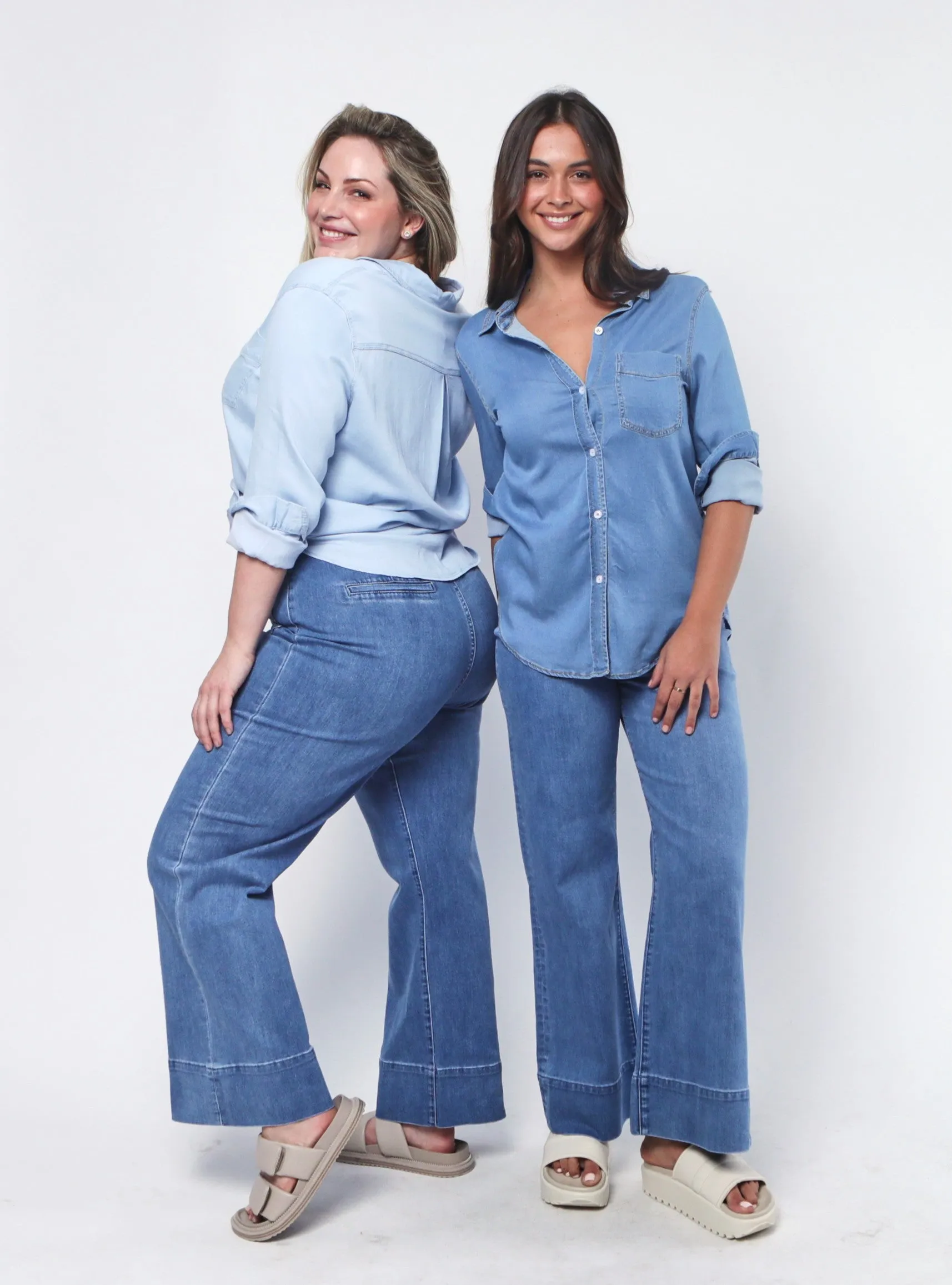 Milan Wide Leg Jeans - Blue