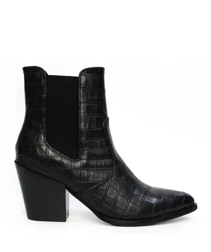 Miles Boot Black Croc