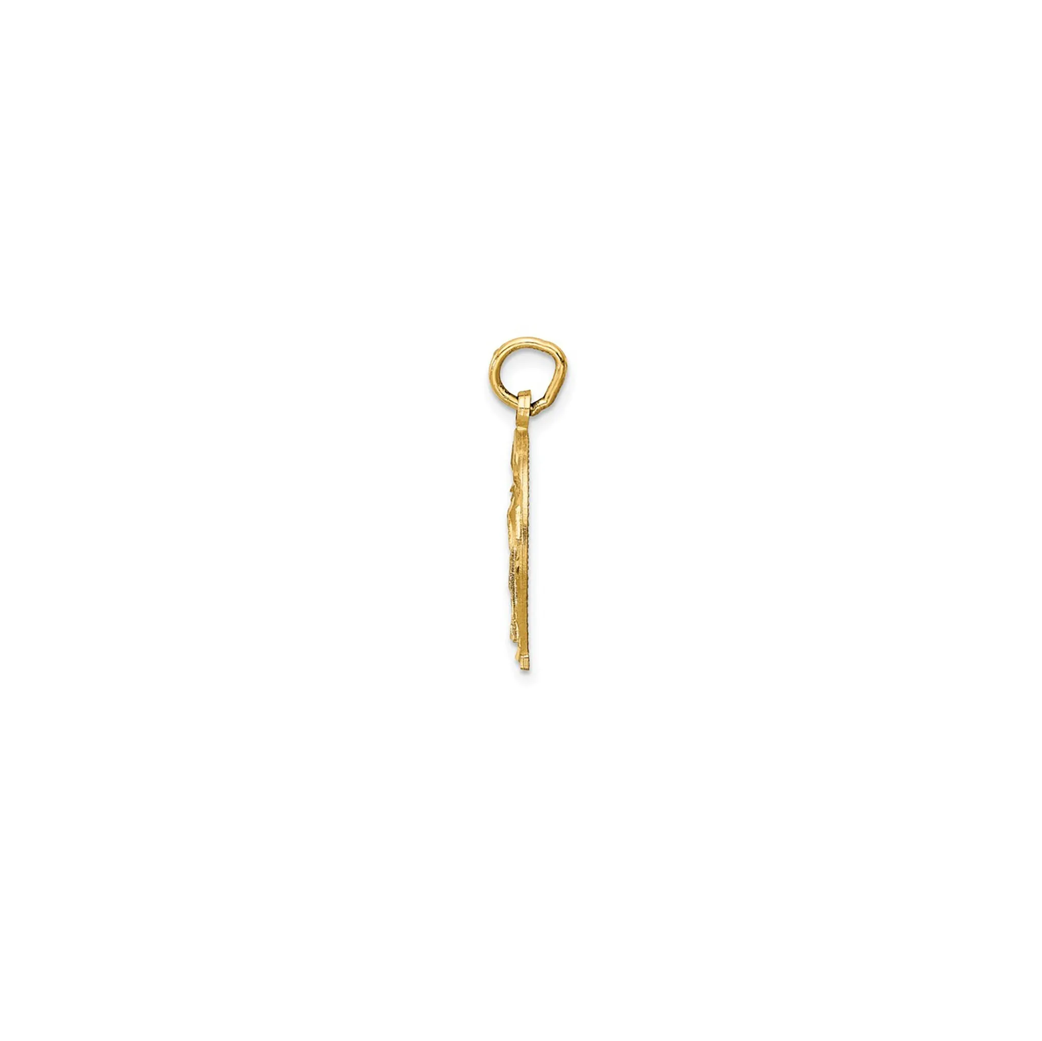 Milgrain Textured Horseshoe Pendant (14K)