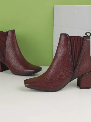 Mochi Women Casual Block-Heeled Chelsea Boots