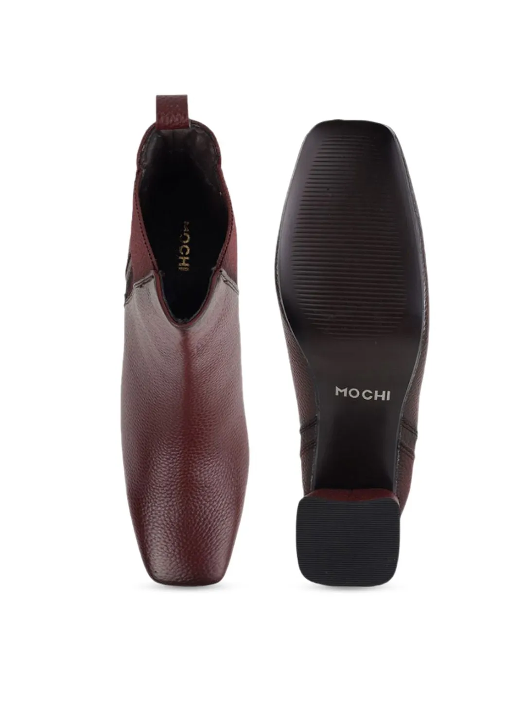 Mochi Women Casual Block-Heeled Chelsea Boots