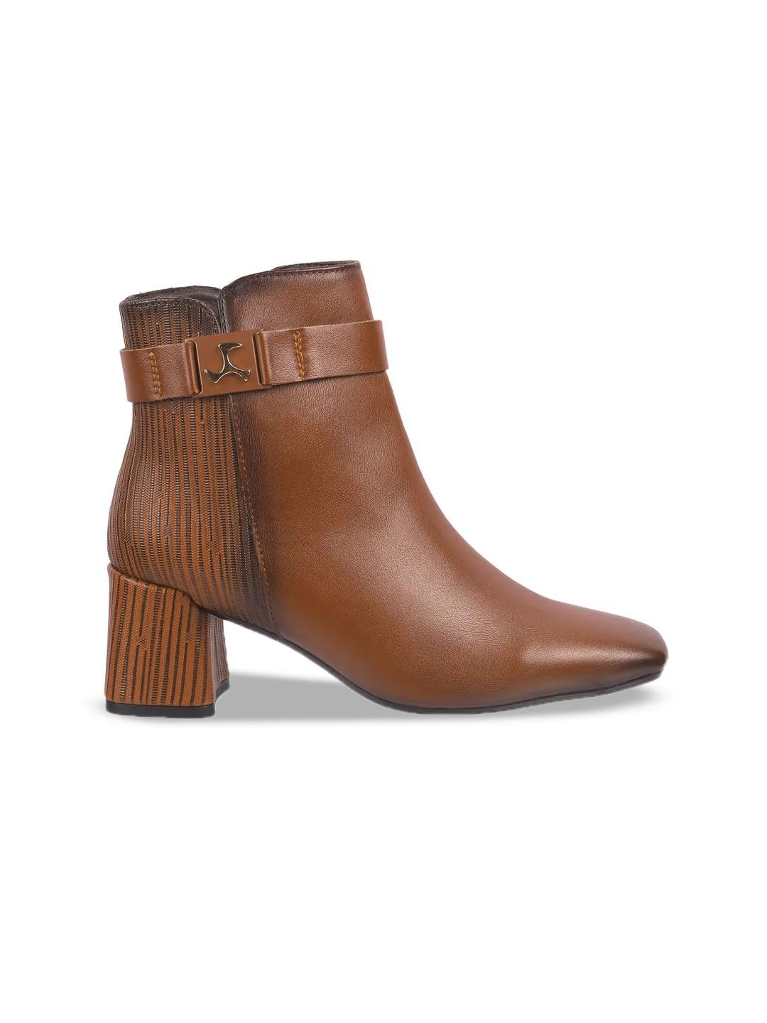 Mochi Women Casual Square Toe Block-Heeled Regular Boots