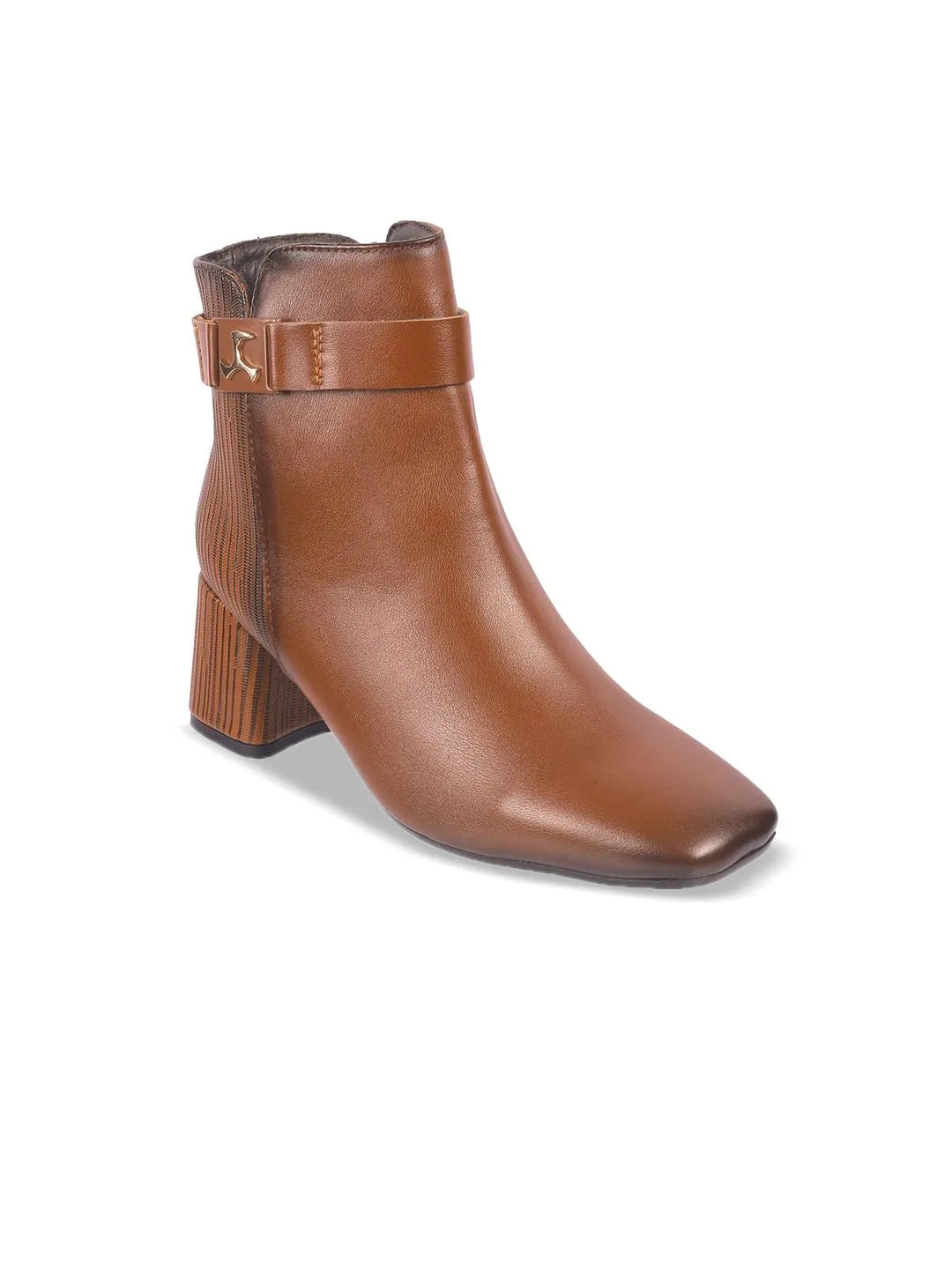 Mochi Women Casual Square Toe Block-Heeled Regular Boots