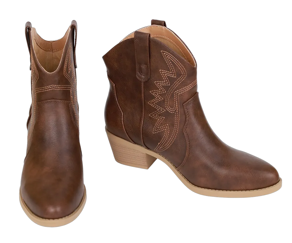 Must-Have Sweetheart Cowgirl Bootie -Brown