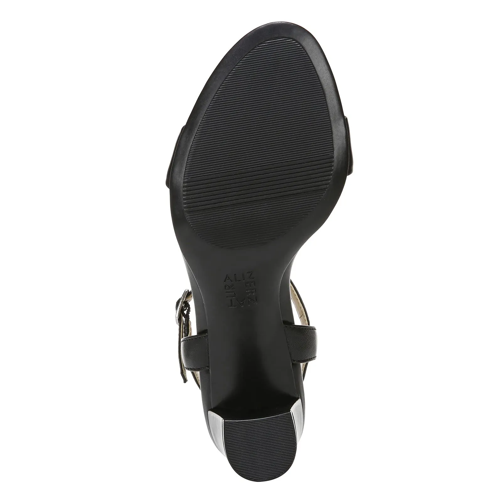 Naturalizer Womens Bristol Ankle Strap Chunky Block Heel Dress Sandal ,Black Smooth ,10W