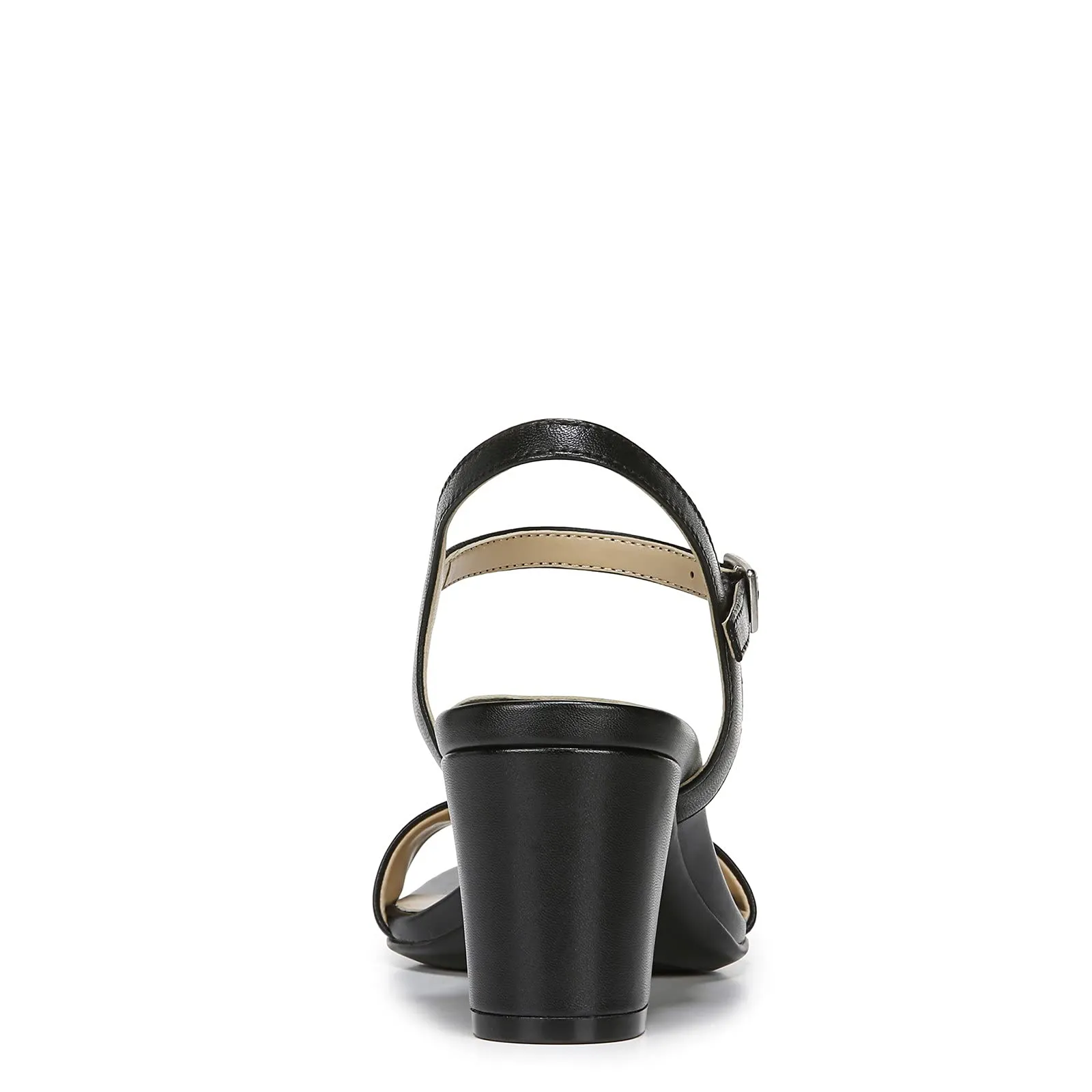 Naturalizer Womens Bristol Ankle Strap Chunky Block Heel Dress Sandal ,Black Smooth ,10W