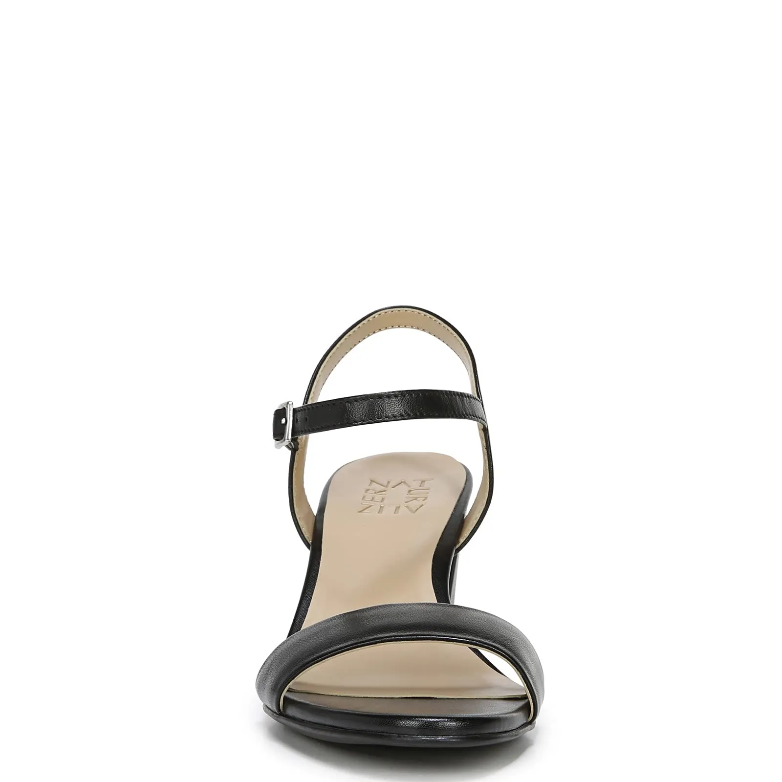 Naturalizer Womens Bristol Ankle Strap Chunky Block Heel Dress Sandal ,Black Smooth ,10W