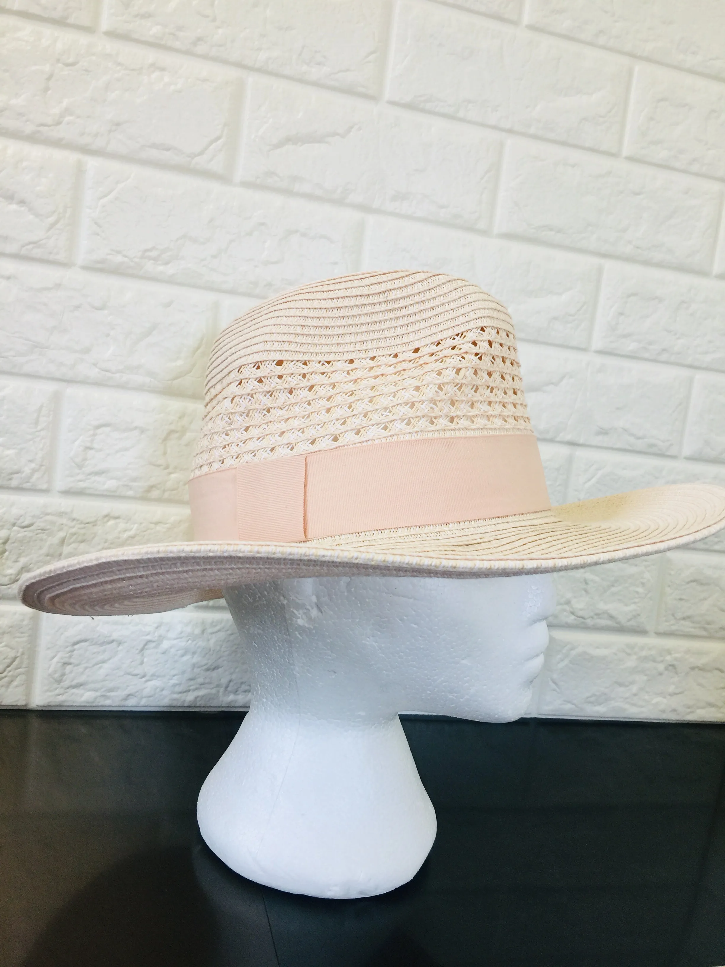 New Nordstrom's 14th & Union Packable Panama Hat w/ Wide Trim in Pale Pink! One Size