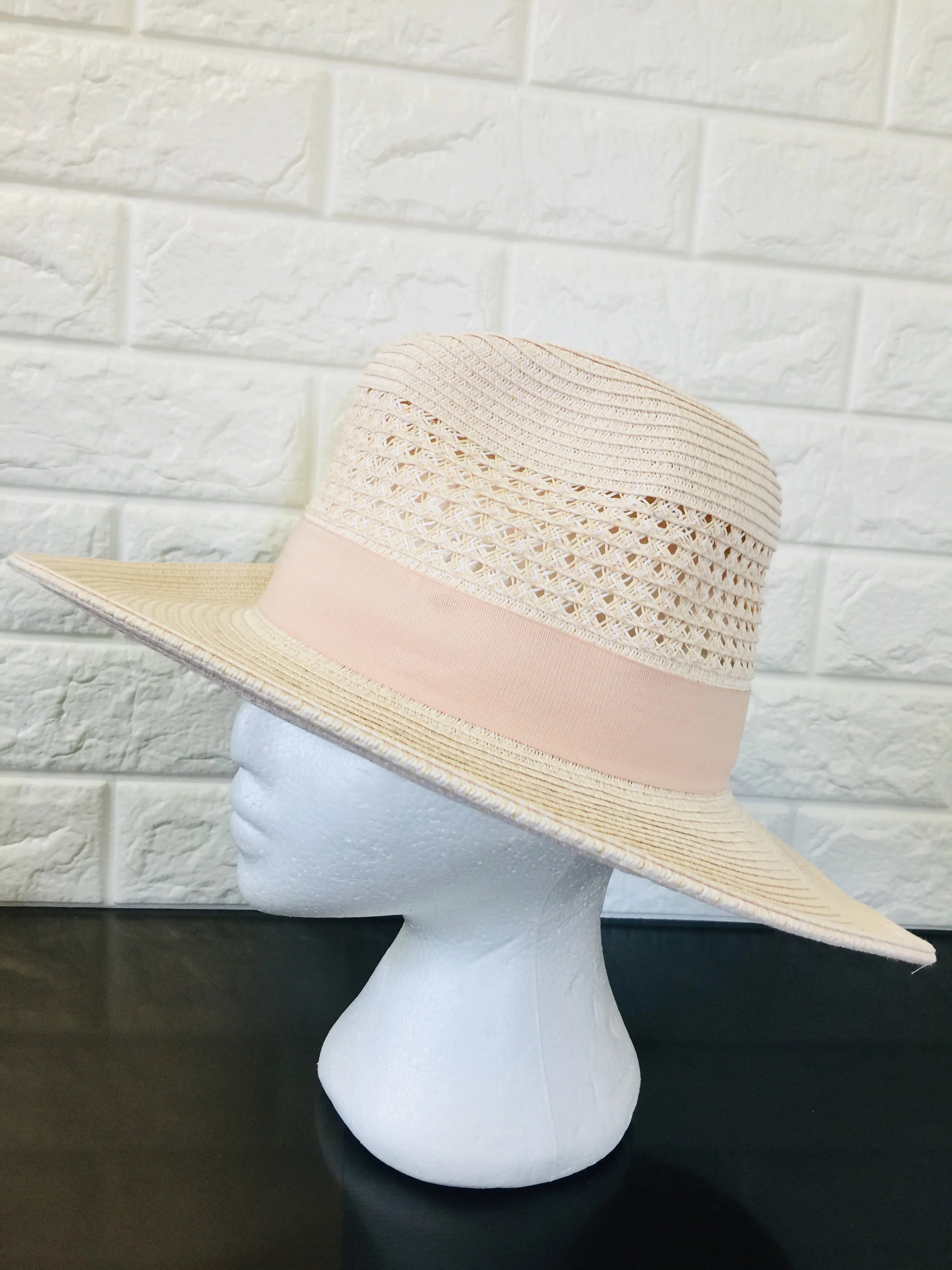 New Nordstrom's 14th & Union Packable Panama Hat w/ Wide Trim in Pale Pink! One Size