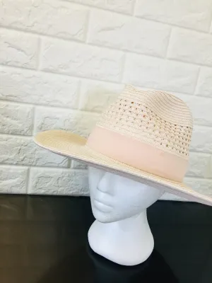New Nordstrom's 14th & Union Packable Panama Hat w/ Wide Trim in Pale Pink! One Size