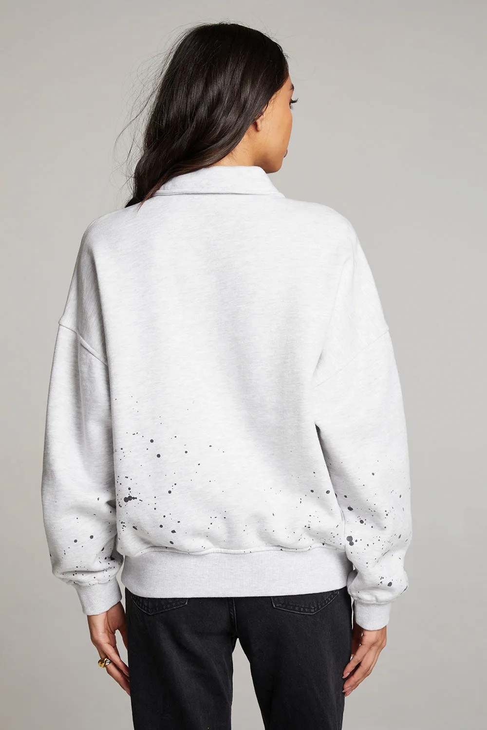 New York Splatter Paint Half Zip Long Sleeve