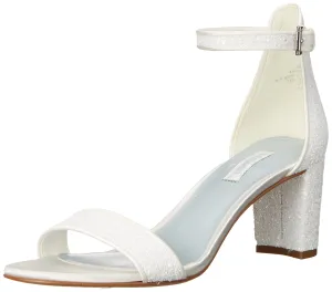 Nine West Women's PRUCE Heeled Sandal, Pearl White, 8.5
