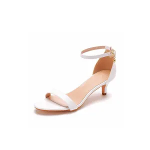 Open Toe Ankle Strap Wedding Kitten Heels