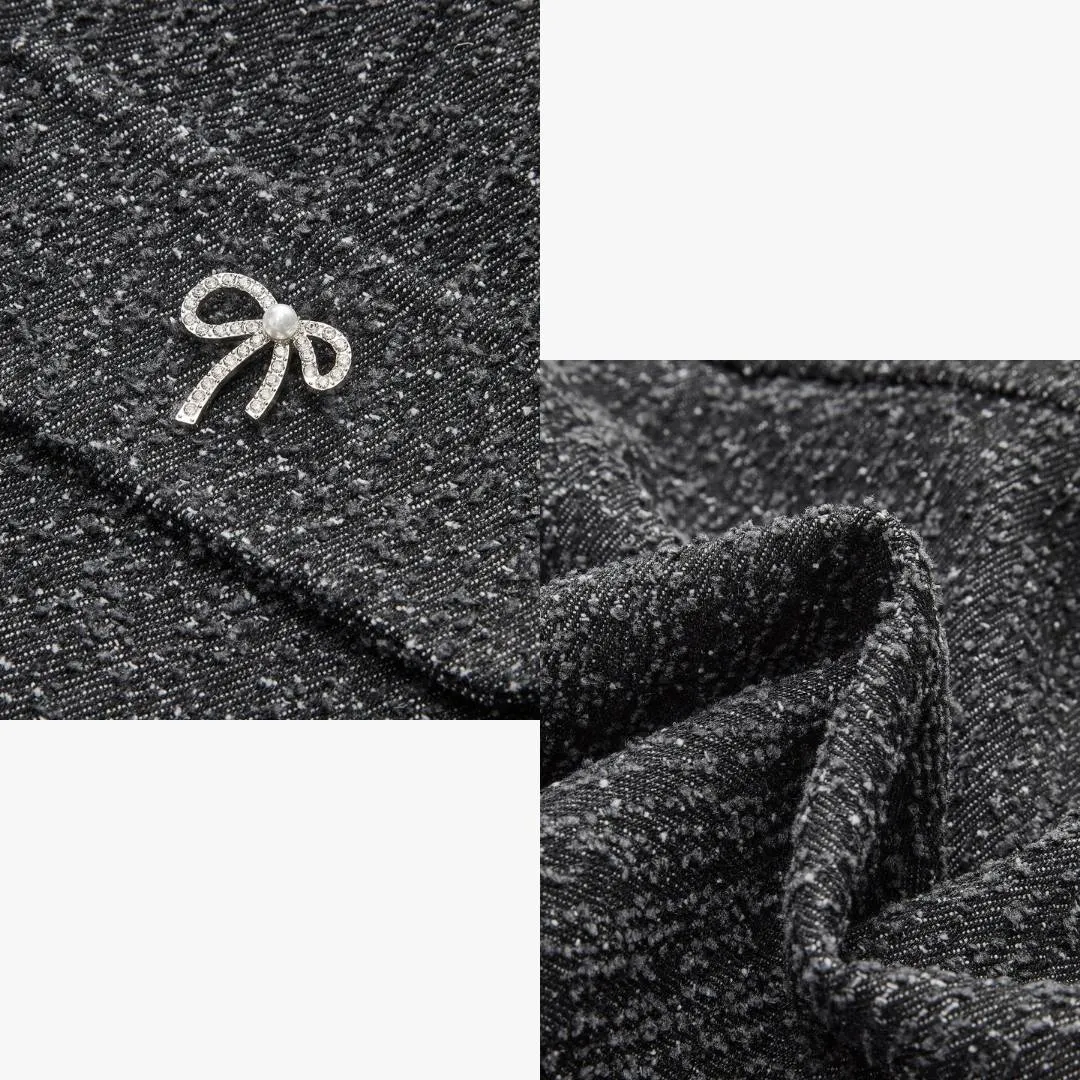 Orabelle™ | Metal Bow Denim Mini Skirt