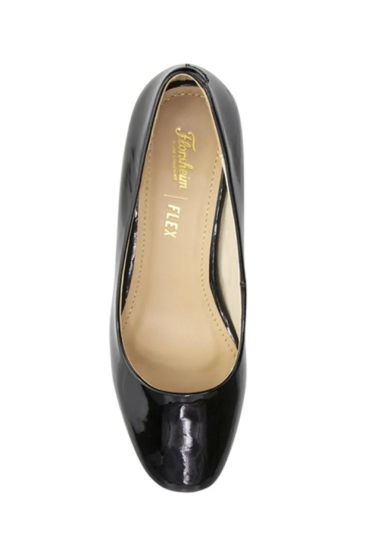 PANDORA Women's Square Toe Block Heel Midnight Patent