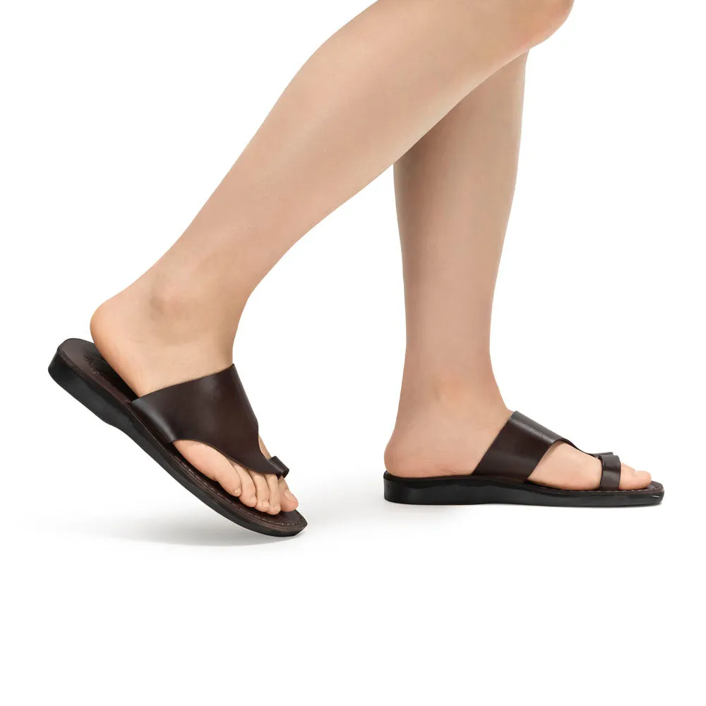 Petra - Leather Toe Strap Sandal | Brown