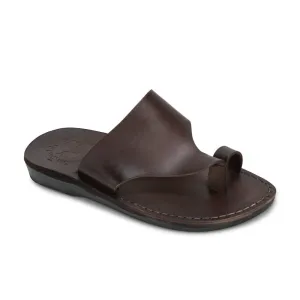 Petra - Leather Toe Strap Sandal | Brown