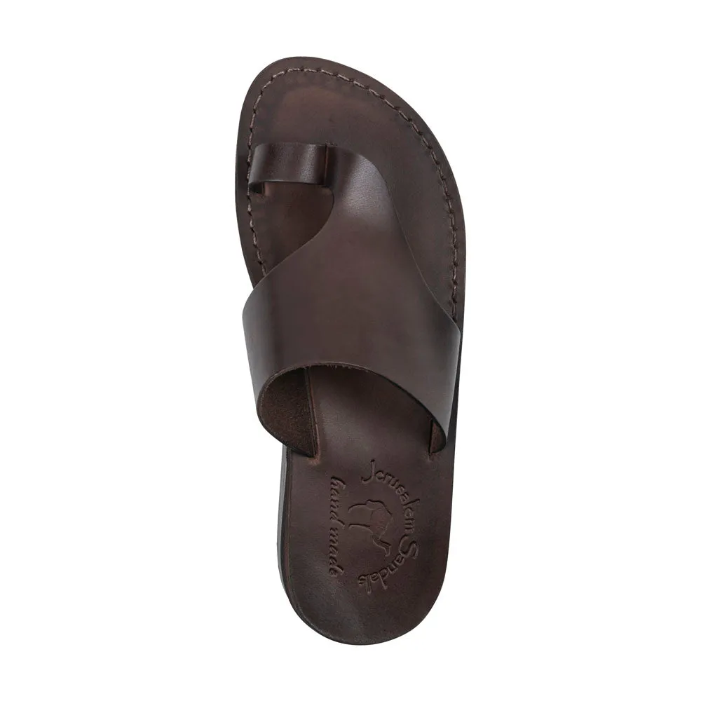 Petra - Leather Toe Strap Sandal | Brown