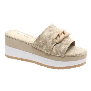 Pierre Dumas Women's Saint-3 Wedge Sandal - Taupe 22078-534
