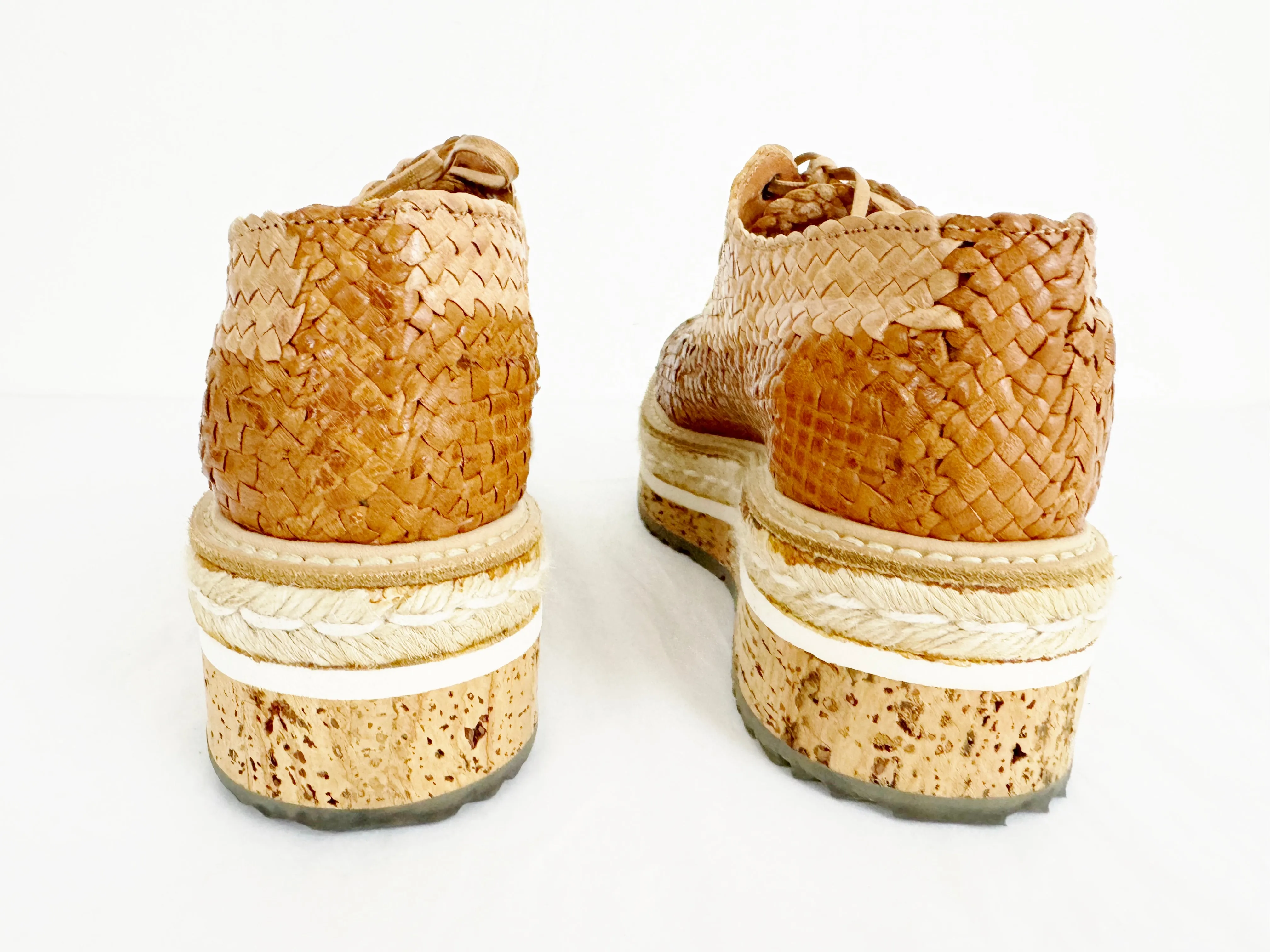 Prada Leather Woven Espadrille Size 7