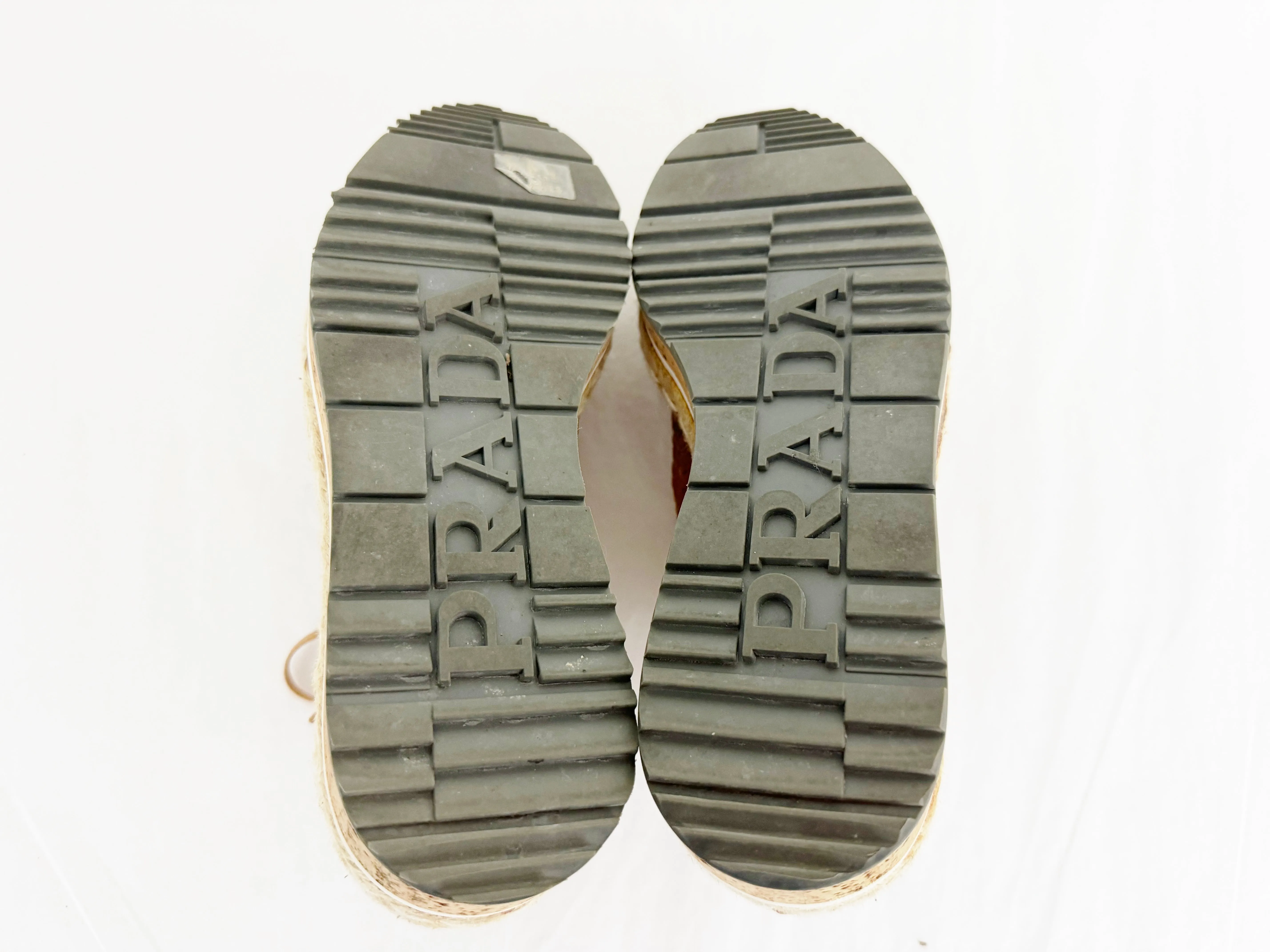 Prada Leather Woven Espadrille Size 7