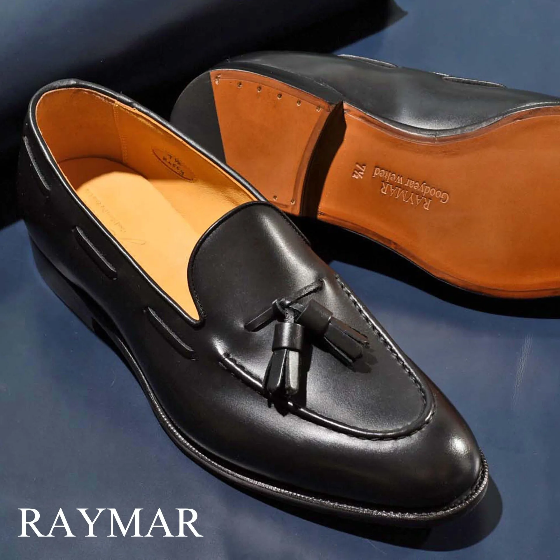 “Raffy” Tasseled Loafer, Black Dress Shoes, Goodyear welted, US size 5 1/2 ~ 10