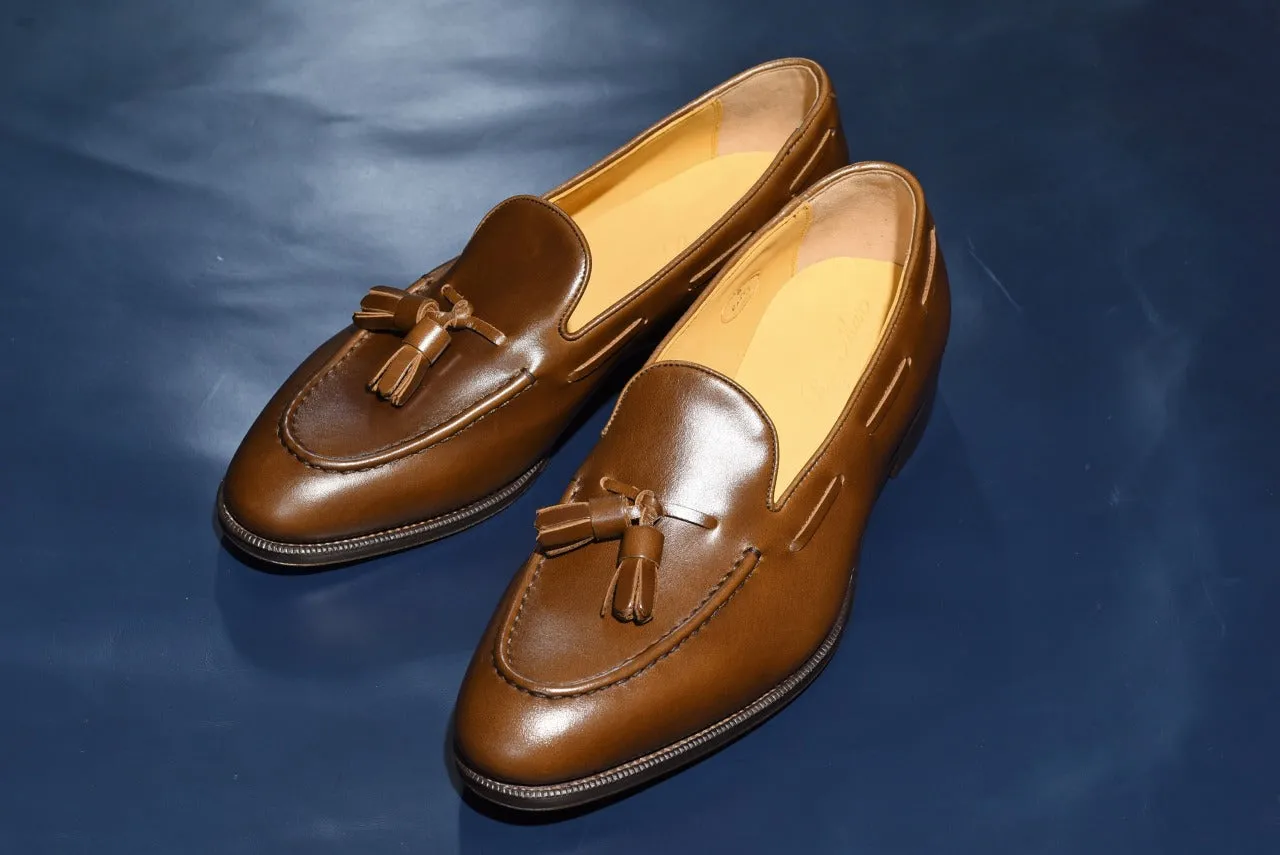 “Raffy” Tasseled Loafer, Brown Dress Shoes, Goodyear welted, US size 5 1/2 ~ 10